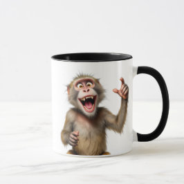 Un singe mort de rire indique la taille de... mugg