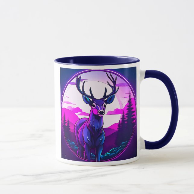 Un superbe cerf imposant seul dans lea forêt. mugg (Höger)