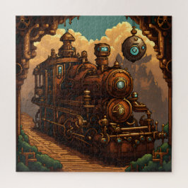 Un train steampunk en pixel art pussel