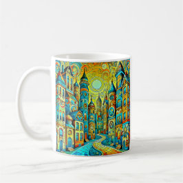 Un ville aux aurores kaffemugg