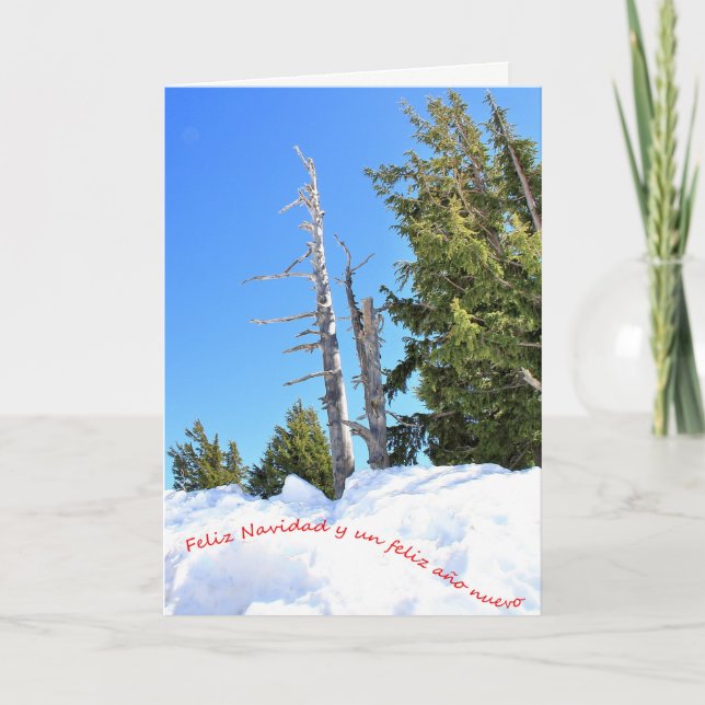 Una escena de invierno para la Navidad. Español. 2 Helgkort (Framsida)