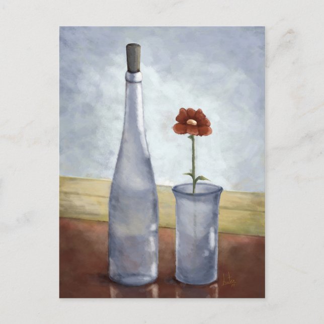 Una flor/A-blomma. Postcardd Vykort (Framsida)