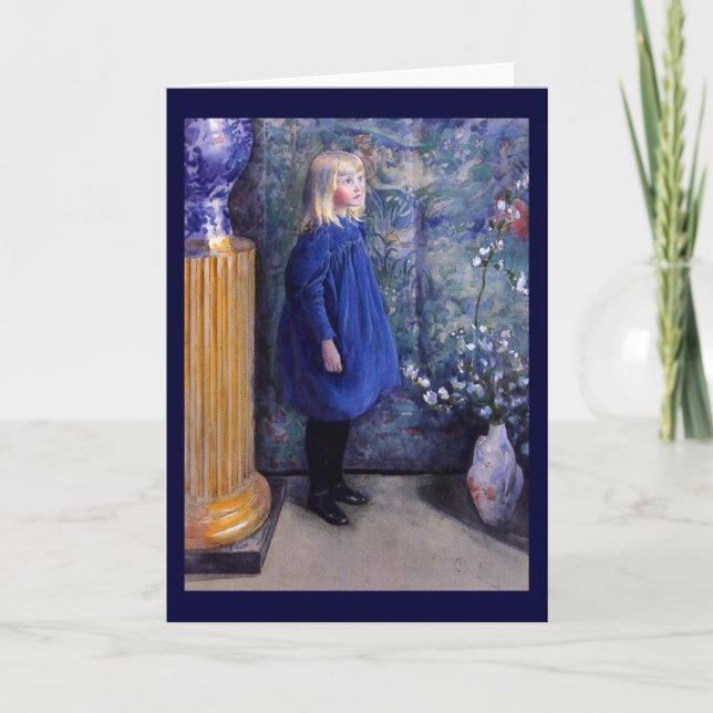 Una i blåttklänning kort (Framsida)