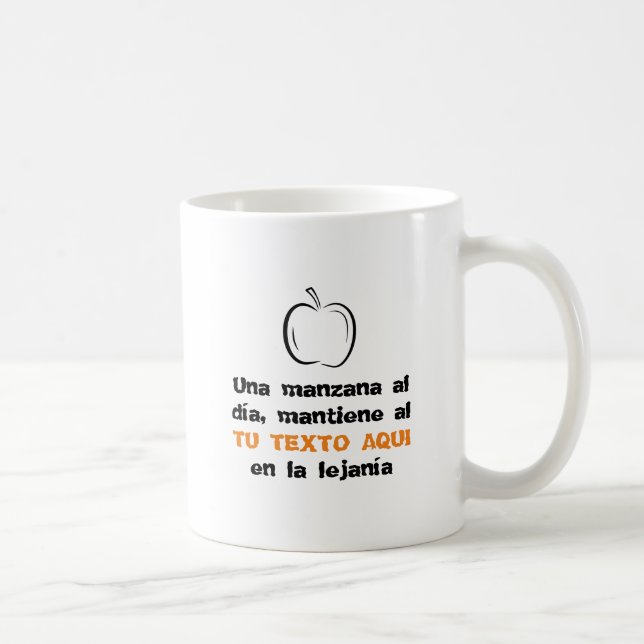 Una Manzana Al Di Apple Black Line Art Kaffemugg (Höger)
