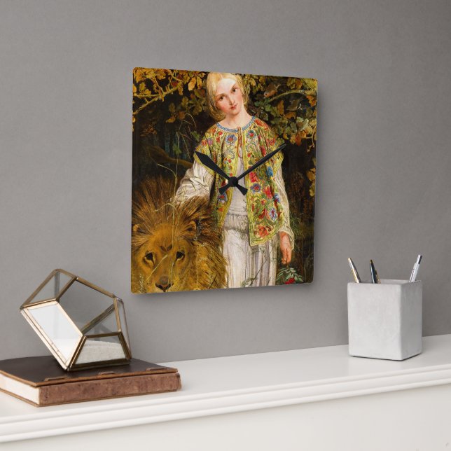 Una och Lejonare, 1860 av William Bell Scott Fyrkantig Klocka (Kontor)