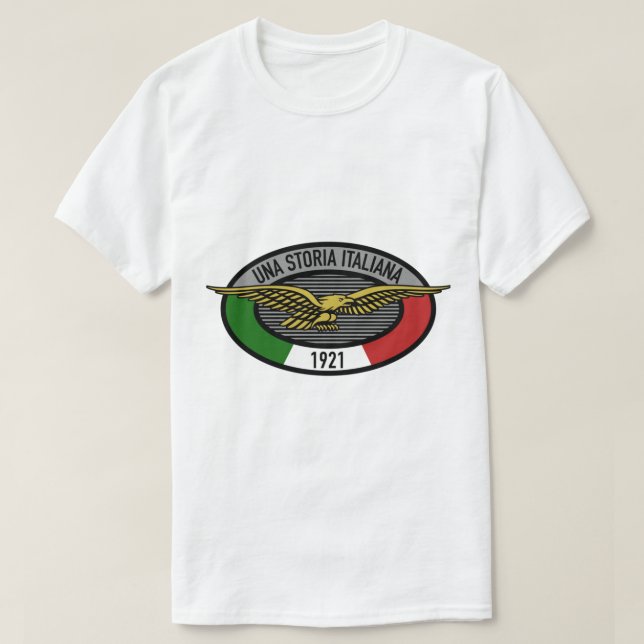 Una Storia Italiana Moto Guzzi T Shirt (Design framsida)