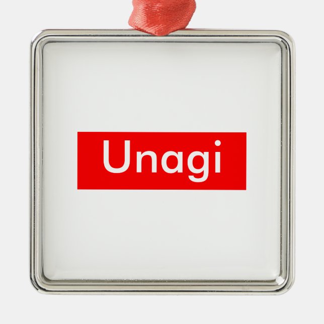 Unagi-etikett Julgransprydnad Metall (Framsidan)