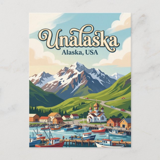 Unalaska, Alaska, USA USA Vykort (Framsida)