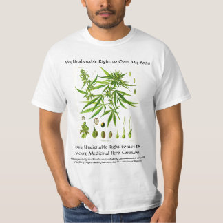 Unalienable rakt till Cannabis Tee Shirt