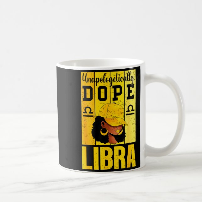Unalogetically Libra Black Woman Cap Zodiac  Kaffemugg (Höger)