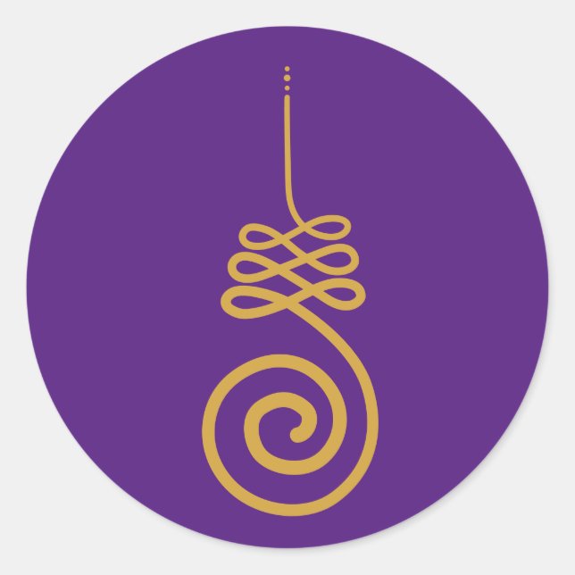 Unalome Buddhist Symbol Runt Klistermärke (Framsida)