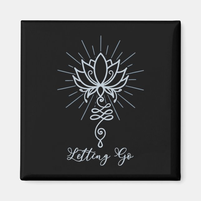 Unalome Symbol Lotus Flower Letting Go  Magnet (Framsidan)