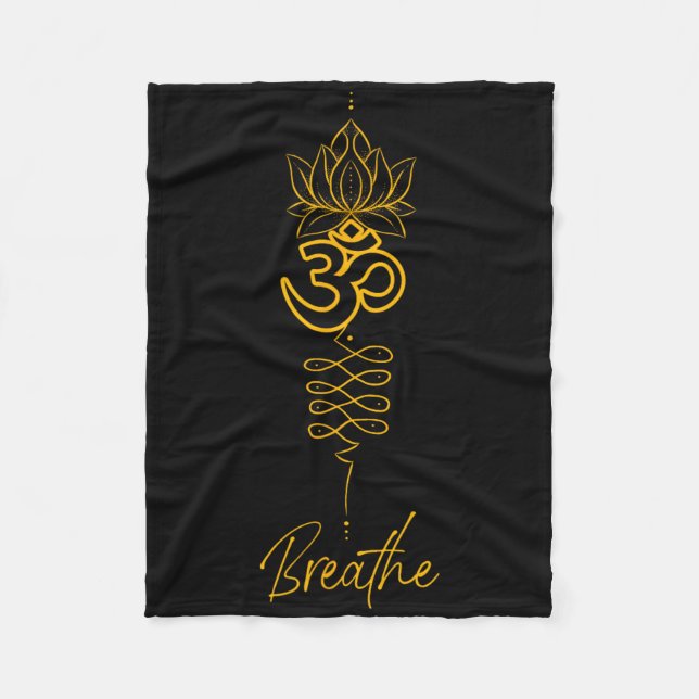 Unalome-symbol och andningsyoga  fleecefilt (Framsidan)