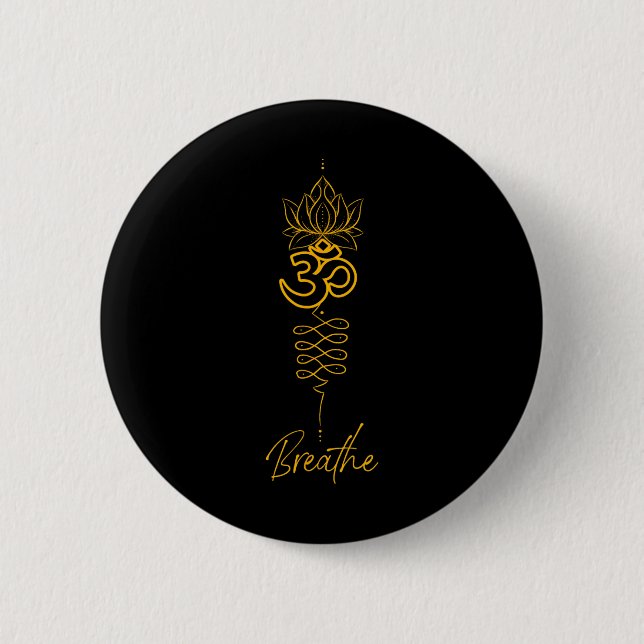 Unalome-symbol och andningsyoga  knapp (Framsida)