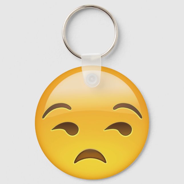 Unamused Ansikte Emoji Nyckelring (Framsida)