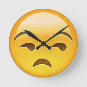 Unamused Ansikte Emoji Rund Klocka