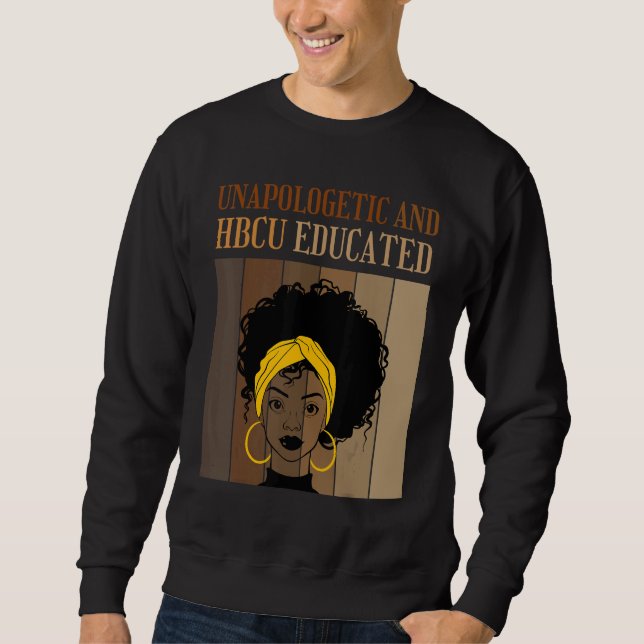 Unapologetic And HBCU Educated Historical Black Co Lång Ärmad Tröja (Framsida)