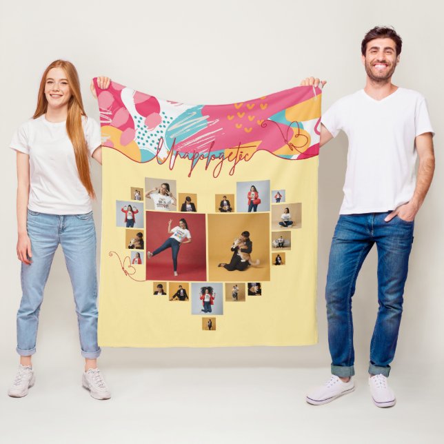 Unapologetic Personalized Feminine Photo Collage Fleecefilt (På plats)