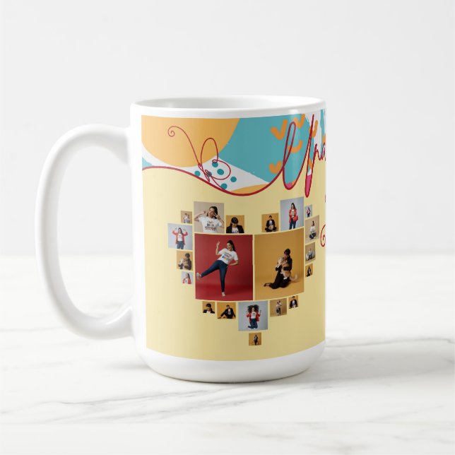 Unapologetic Personalized Feminine Photo Collage Kaffemugg (Vänster)