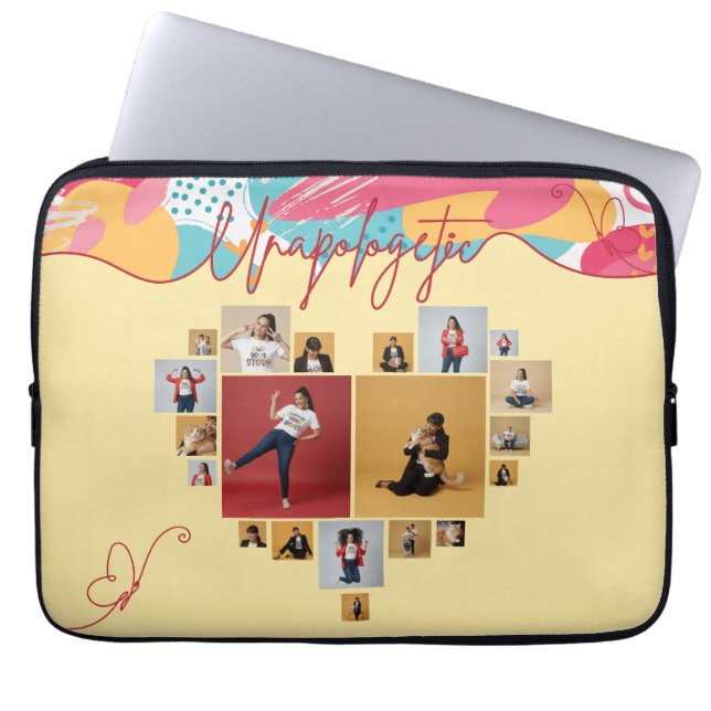 Unapologetic Personalized Feminine Photo Collage Laptop Fodral (Framsidan)