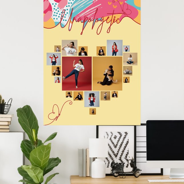 Unapologetic Personalized Feminine Photo Collage Poster (Hemmakontoret)