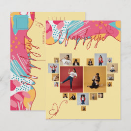 Unapologetic Personalized Feminine Photo Collage Vykort