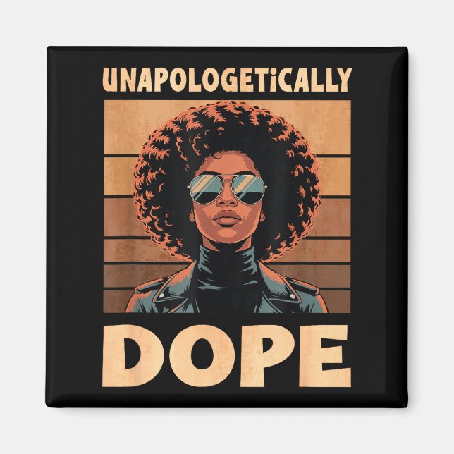Unapologetically Afro Woman Vintage 70s  Magnet (Framsidan)