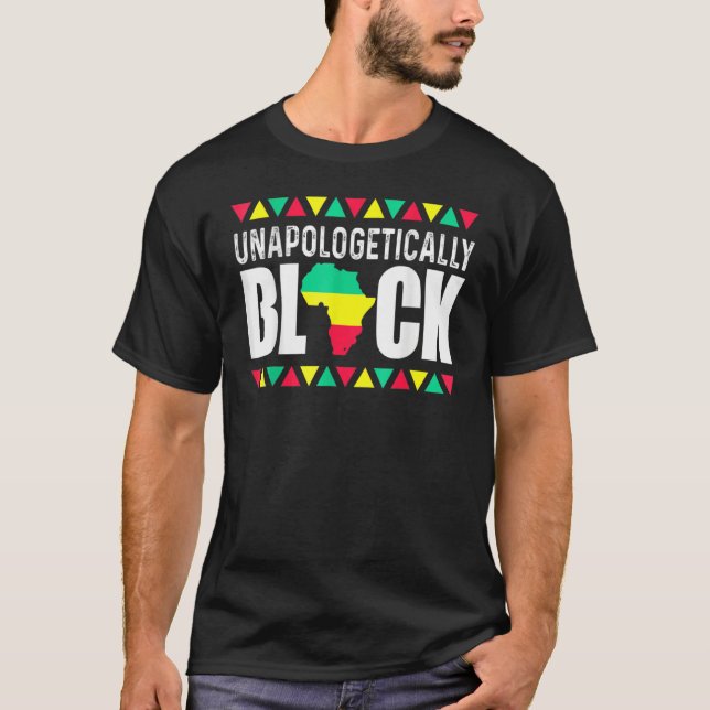 Unapologetically Black Afro Black History Month T Shirt (Framsida)