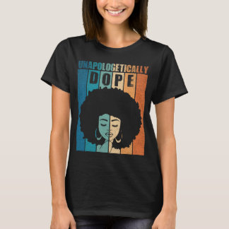 Unapologetiskt påve Afro Woman Retro Rand T Shirt