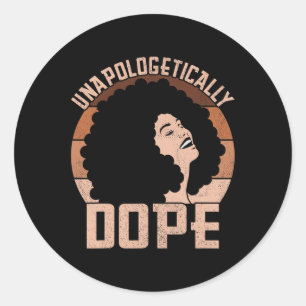 Unapologetiskt Pride Afro Dam Black Melani Runt Klistermärke