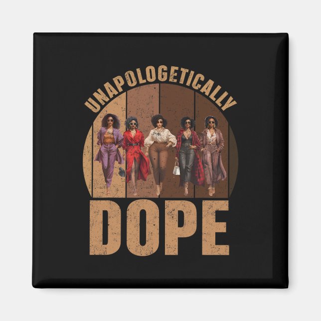Unapologetiskt svart Pride Afro Black Histo Magnet (Framsidan)