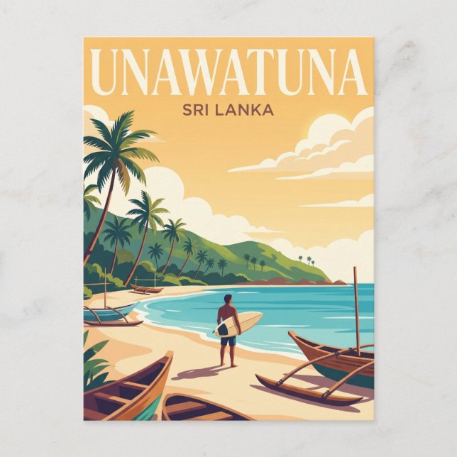 Unawatuna-stranden Sri Lanka Vykort (Framsida)
