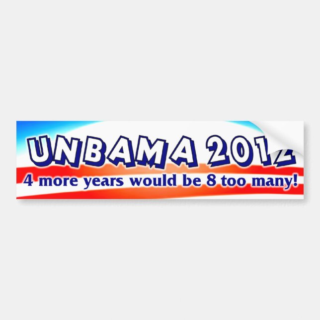 Unbama 2012 - Anti Obama Bildekal (Framsidan)