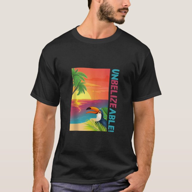 UnBELIZEable Funny Belize Vacation Souvenir Sunset T Shirt (Framsida)