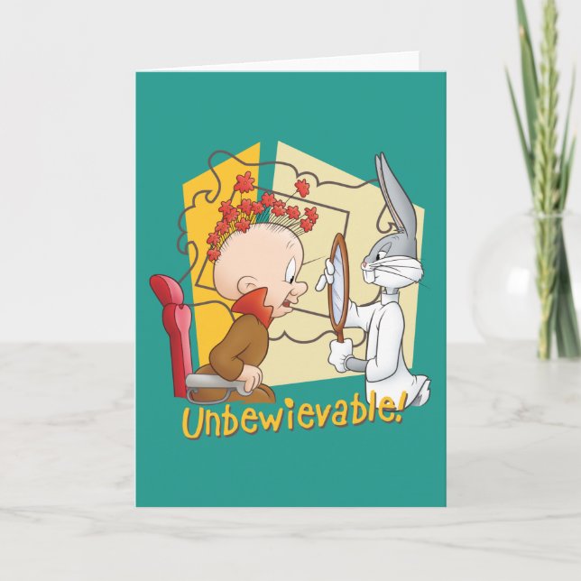 "Unbewievable" Barber KRYP BUNNY™ & Elmer Fudd Kort (Framsida)