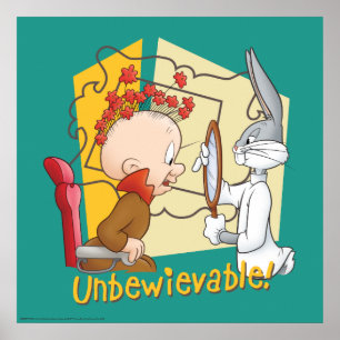 "Unbewievable" Barber KRYP BUNNY™ & Elmer Fudd Poster