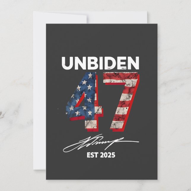 Unbiden 47 Trump Est. 2025 4 juli Inbjudningar (Framsida)