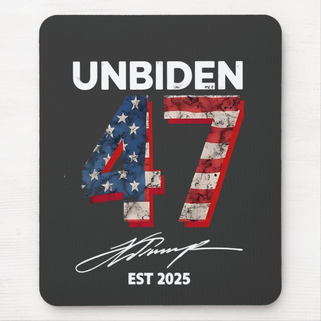 Unbiden 47 Trump Est. 2025 4 juli Musmatta (Framsidan)