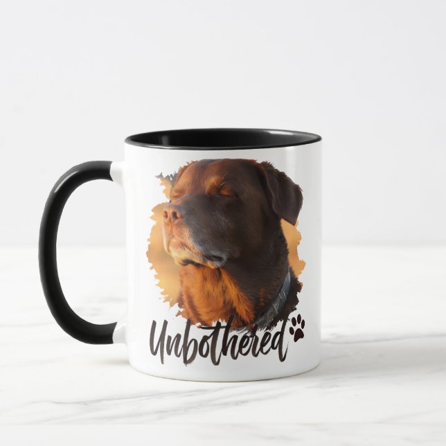 Unbothered Golden Hour Dog – Premium Minimalist  Mugg (Vänster)