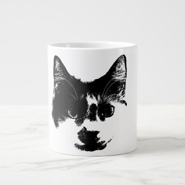 Unbothered – Ink Style Cat Jumbo Mugg (Framsidan)