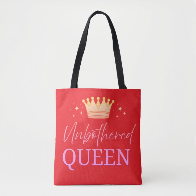 Unbothered Queen Tote Shopping Bag Tygkasse (Framsida)