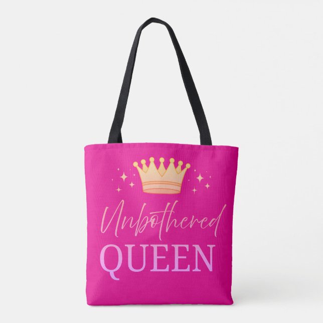Unbothered Queen Tote Shopping Bag Tygkasse (Baksida)