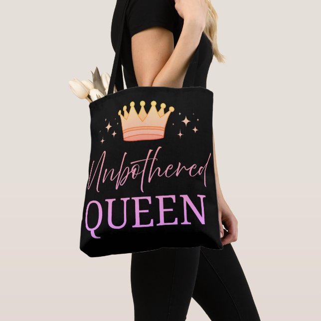 Unbothered Queen Tote Shopping Bag Tygkasse (Närbild)
