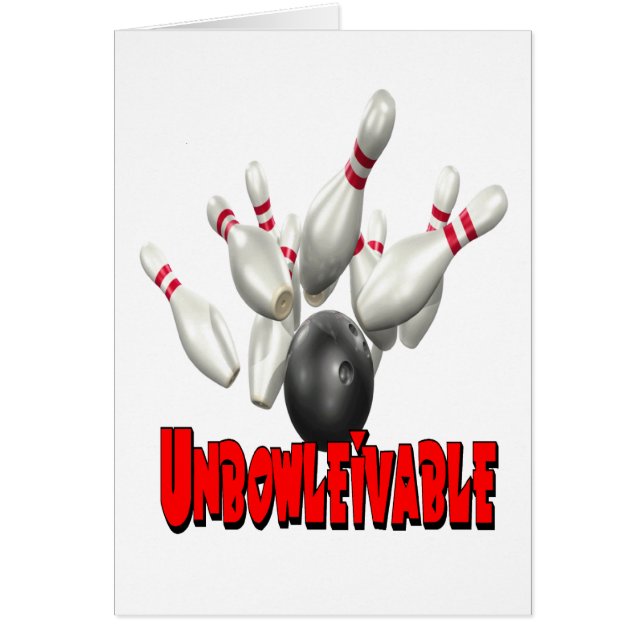 Unbowlievable bowling hälsningskort (Framsidan)