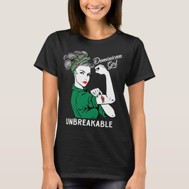 Unbreakable dominikansk flicka t shirt (Framsida)