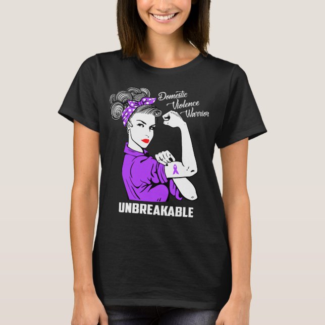 Unbreakable familjevåldkrigare t shirt (Framsida)