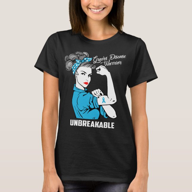 Unbreakable gravsjukdomkrigare t shirt (Framsida)