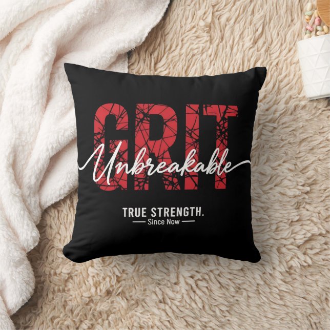 Unbreakable Grit Motivational Quote Art  Kudde (Filt)