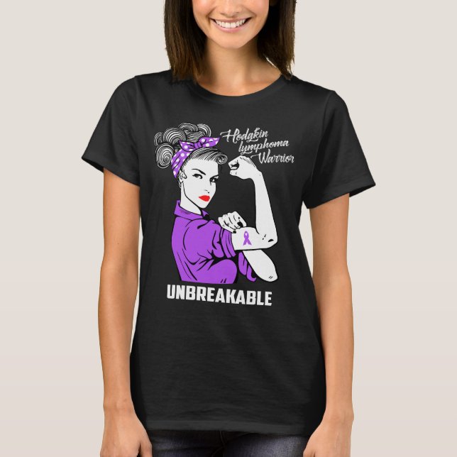 Unbreakable Hodgkin lymfkörtelcancerkrigare T Shirt (Framsida)