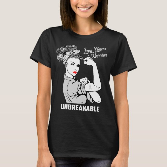 Unbreakable lungcancerkrigare t shirt (Framsida)
